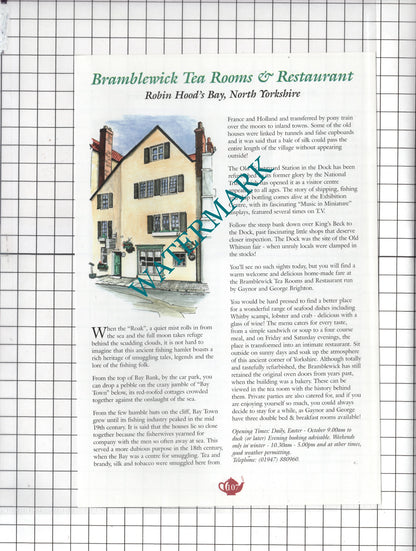 Bramblewick Tea Rooms Robin Hood's Bay / Whitby Tea Rooms Aydon -c.2000 Advert