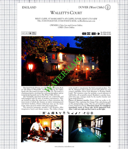 Ashwick Hotel Dulverton  / Wallett's Court West Cliffe Dover Oakley 2001 Cutting