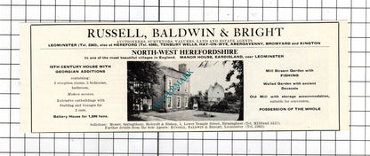 Manor House Eardisland Herefordshire / Woldingham Surrey - 1967 House Advert