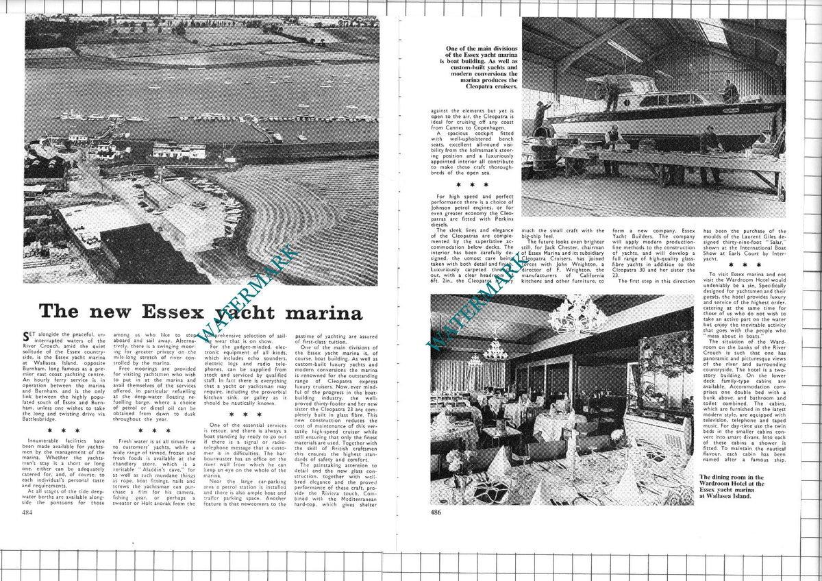 Essex Yacht Marina Wallasea Island  - 1967 Article