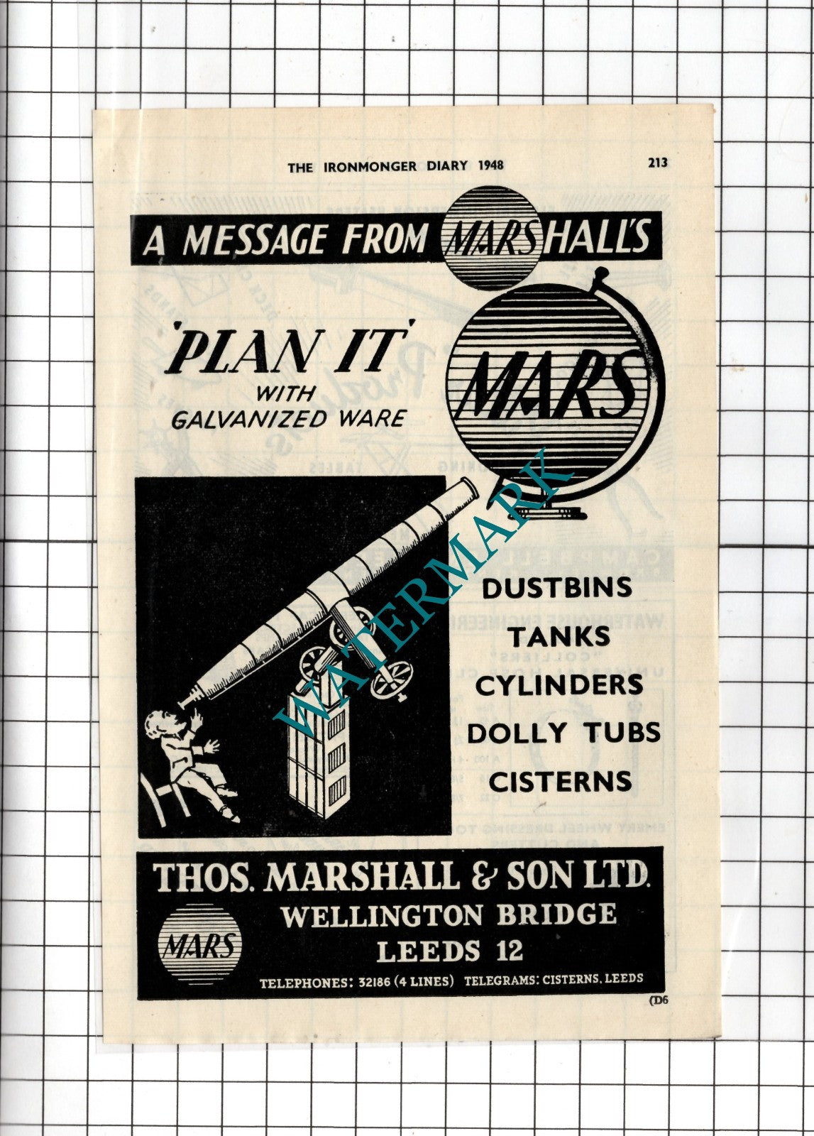 Thomas Marshall & Son Ltd Wellington Bridge Leeds - 1948 Small Advert