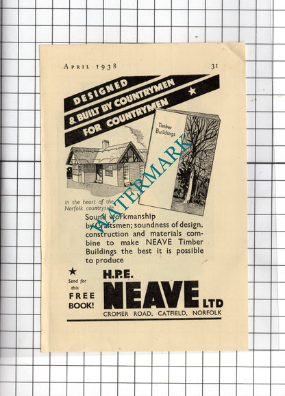 HPE Neave Ltd Catfield Norfolk / Mazda Lamps - 1938 Advert