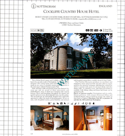 Cockcliffe Hotel Burnt Stump Hill / Stower Grange Drayton Norfolk - 2001 Advert