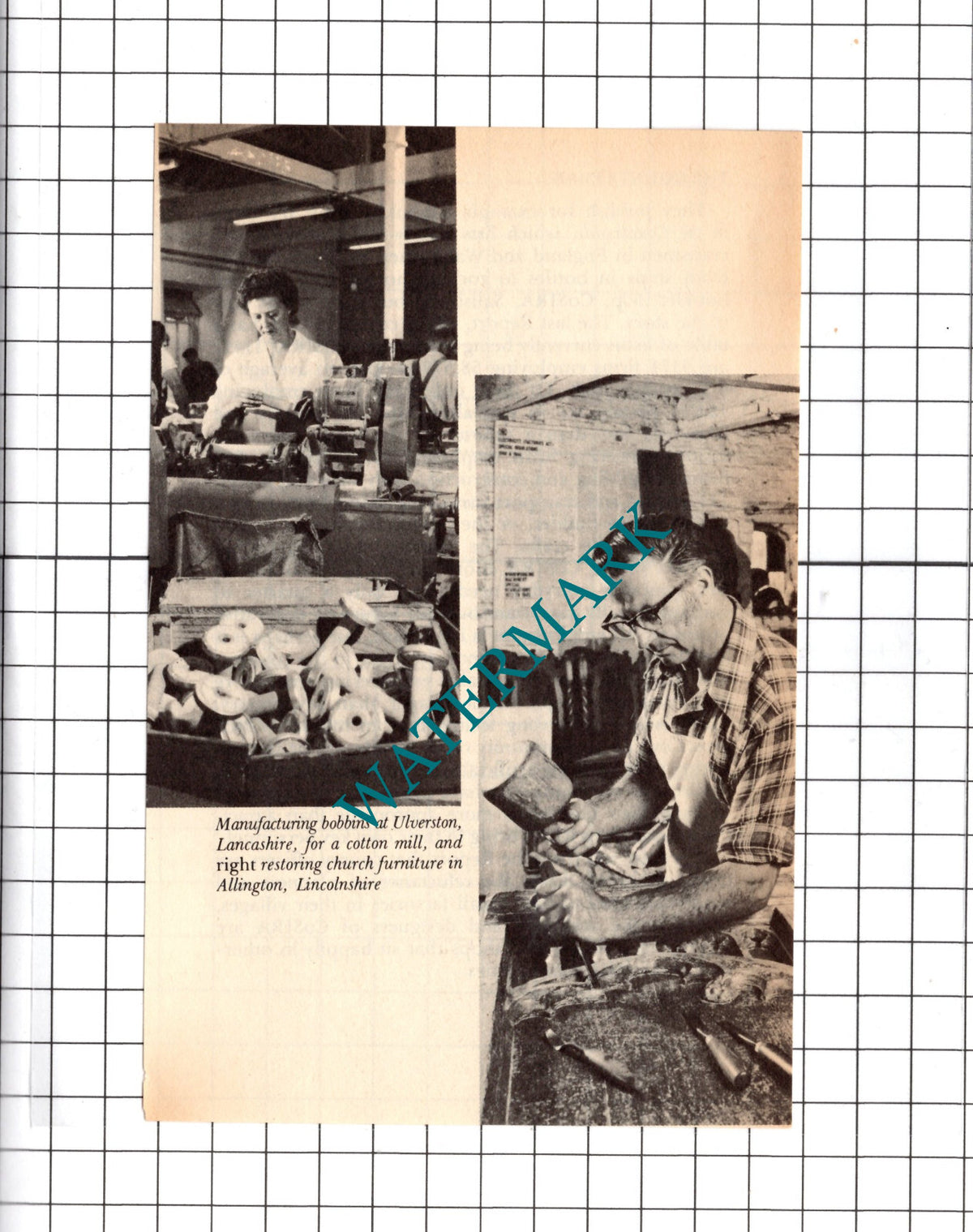 Ulverston Bobbin Making Allington Lincolnshire Craftsman - 1976 Clipping / Print