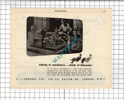 F C Sugden & Co Ltd Sugdens Of Leeds / F J Edwards Ltd London  -1951 Advert
