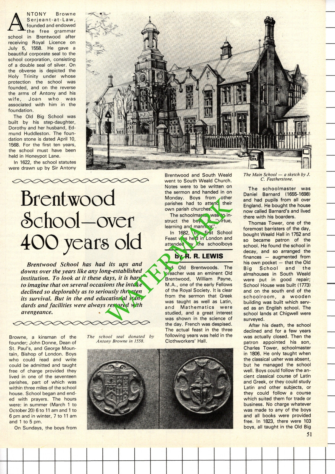 Brentwood School Essex - 1981 Article