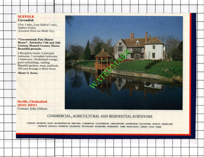 Ludlow Shropshire / Cavendish Suffolk House Sale Advert - c.1991 Cutting