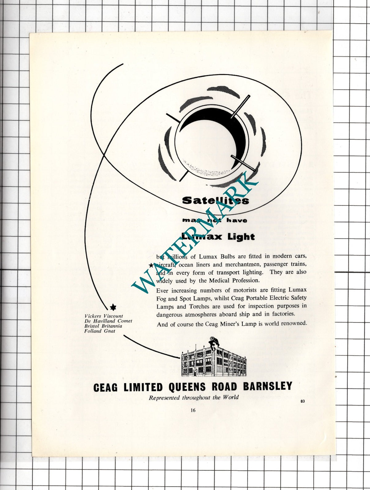 Ceag Ltd Queens Road Barnsley Yorkshire -  c.1962 Advert