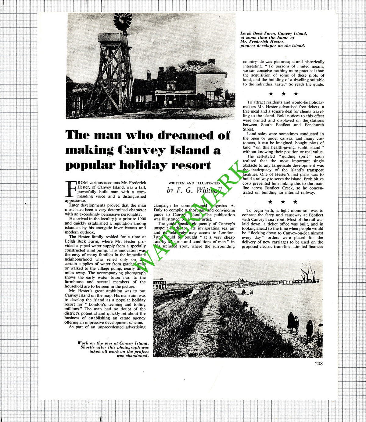 Frederick Hester Canvey Island Essex Leigh Beck Farm - 1964 Article