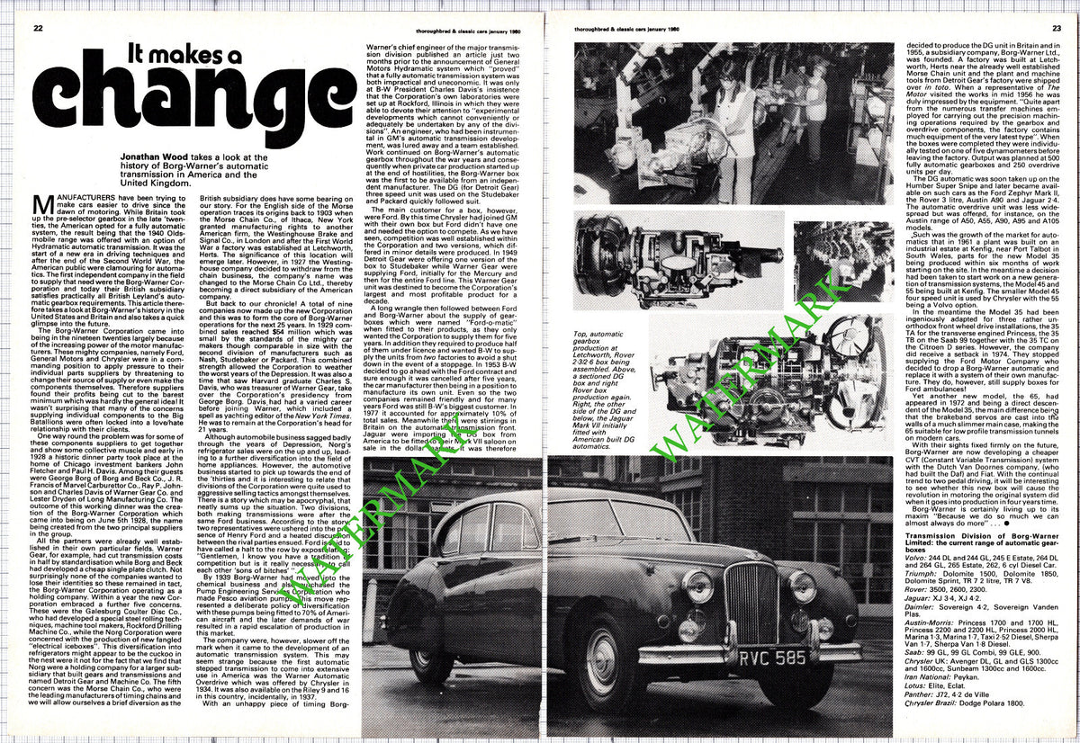 Borg-Warner  -  1980 Article