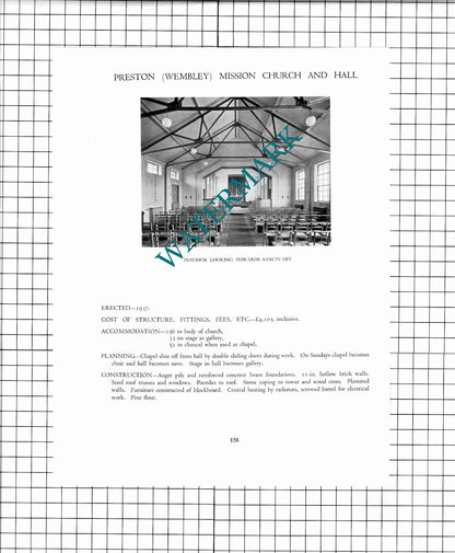 Ascension Mission Church Preston Wembley Bridgwater -c.1947 Article/ Print