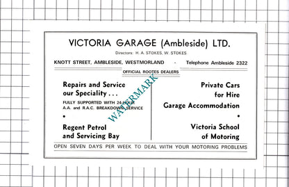 Brown's Motors and Coaches Ambleside / Victoria Garage Advert - c.1968 Cutting