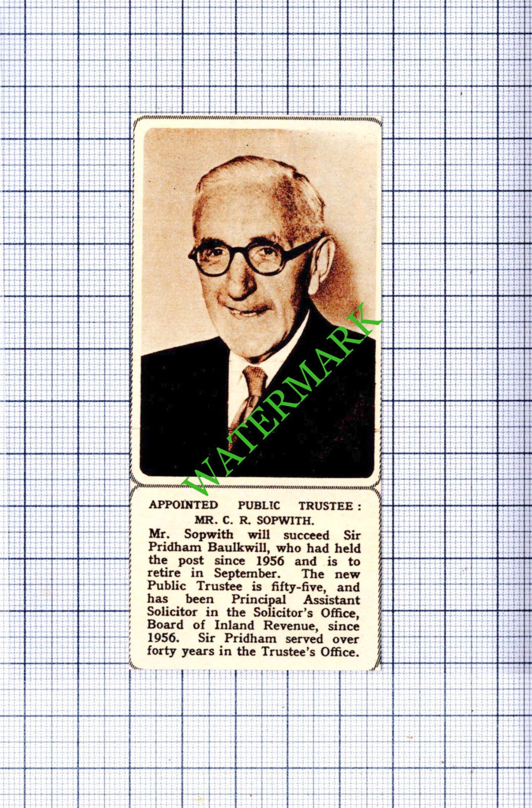 Mr C R Sopwith - 1961  Small Cutting