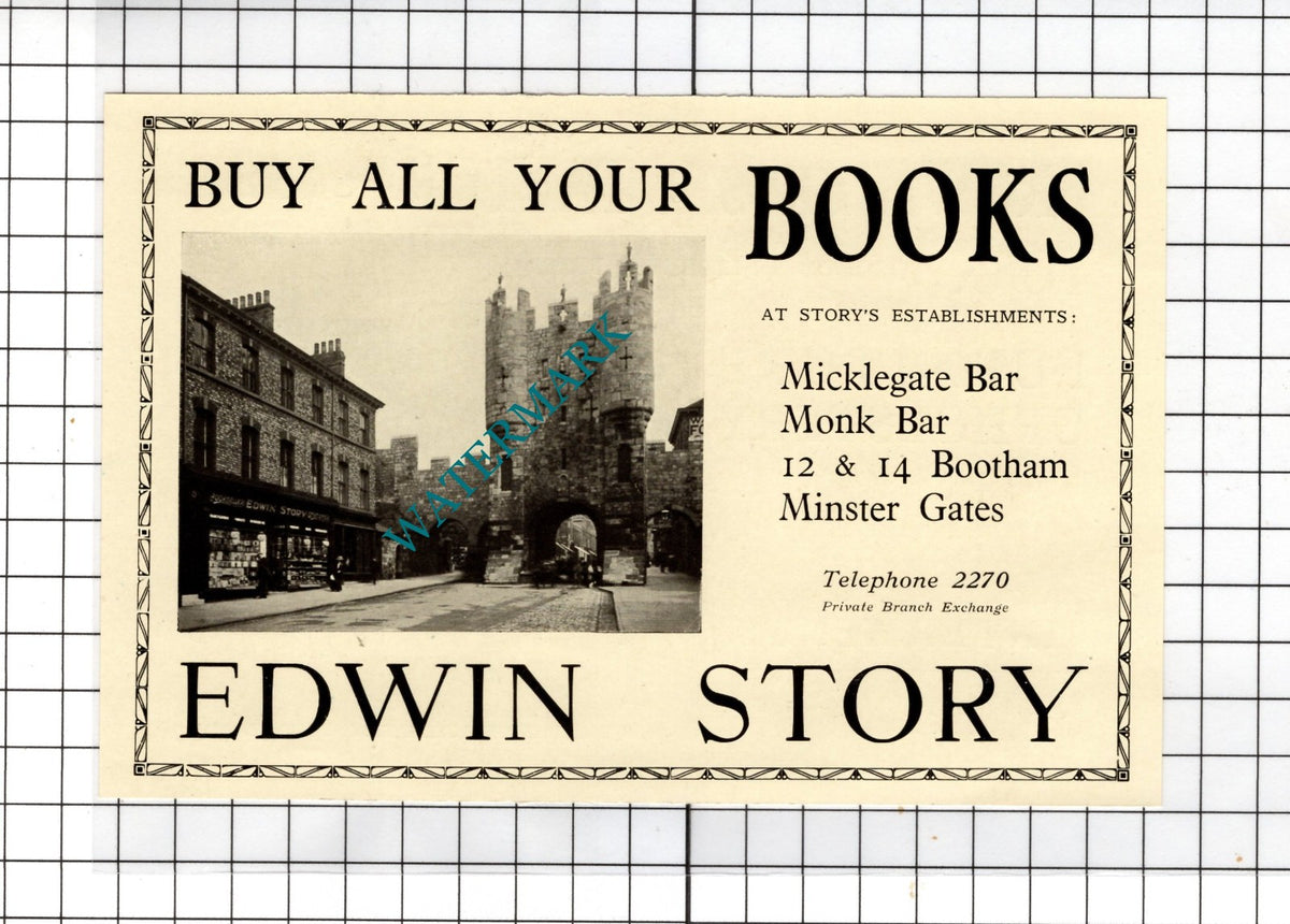 Edwin Story Books York / Brown Bros & Taylor Ltd York  - 1928 Advert