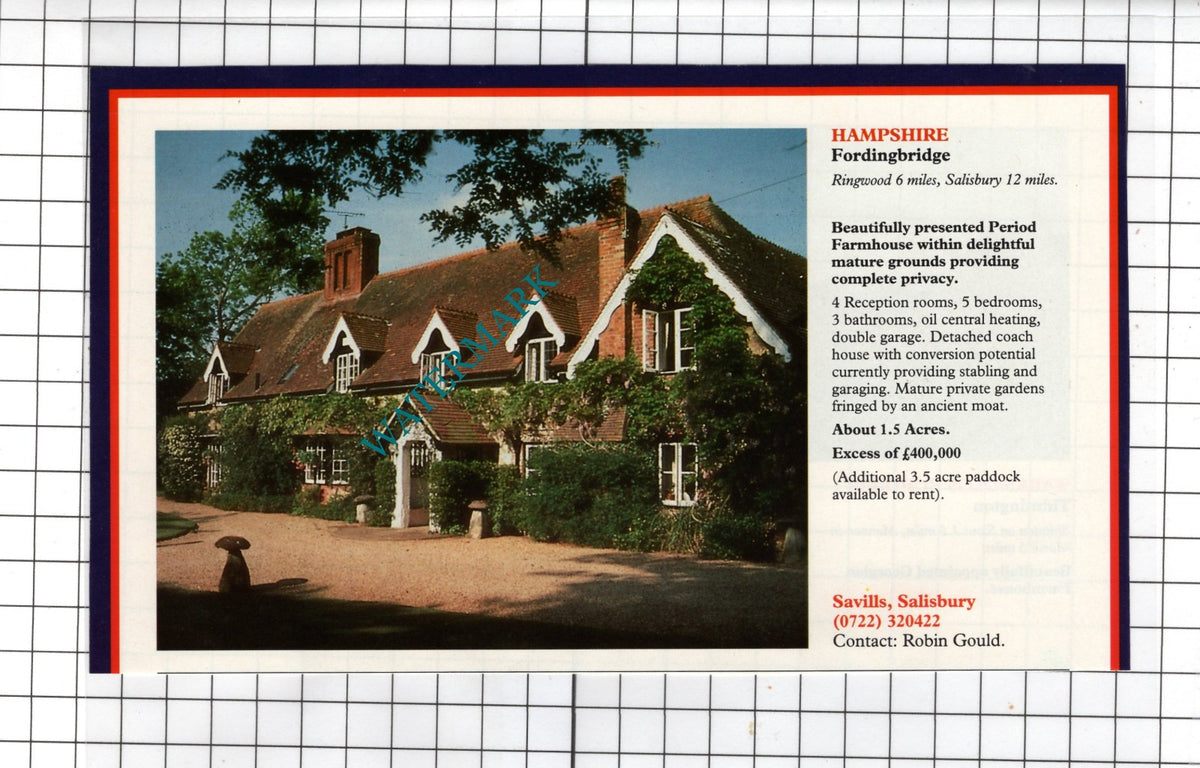 Fordingbridge Hampshire  / Tidmington Warwickshire - 1991 House Advert