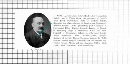 Ernest Girling Everett Winchmore Felixstowe Alfred Game Stowmarket 1911 Clipping