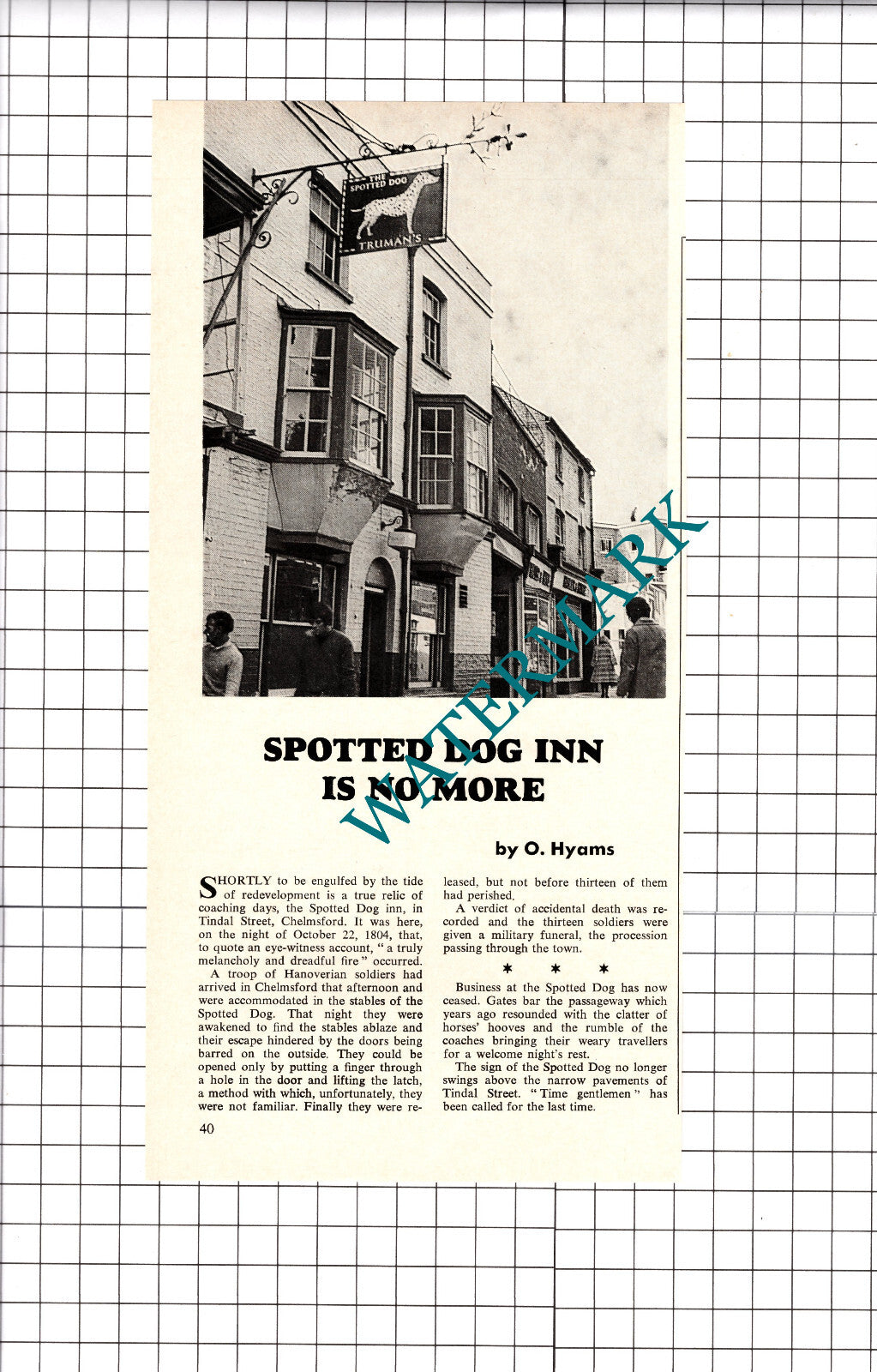 The Spotted Dog Inn Chelmsford Essex - 1972 Clipping / Print