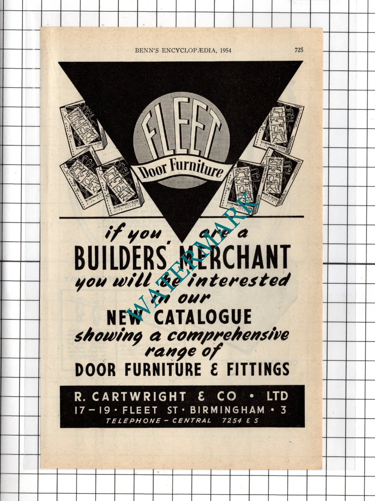 R Cartwright & Co Ltd Birmingham / Hommade Ltd Acton London  - 1954 Advert
