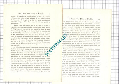Henry Fitz-Alan Howard The 15th Duke of Norfolk  - c.1920 Print / Article