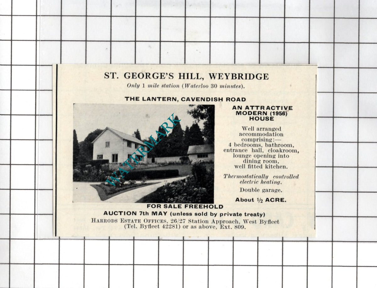 The Lantern Cavendish Road St George's Hill Weybridge  - 1969 SMALL Sale Advert