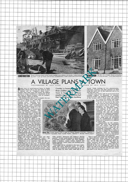 Crawley Sussex  Daniel Spittle Sir Thomas Bennett Couper  Priory - 1949 Article