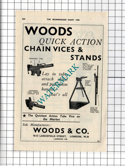 Woods & Co London / Smith & Wellstood Ltd Bonnybridge Esse Stoves -  1948 Advert