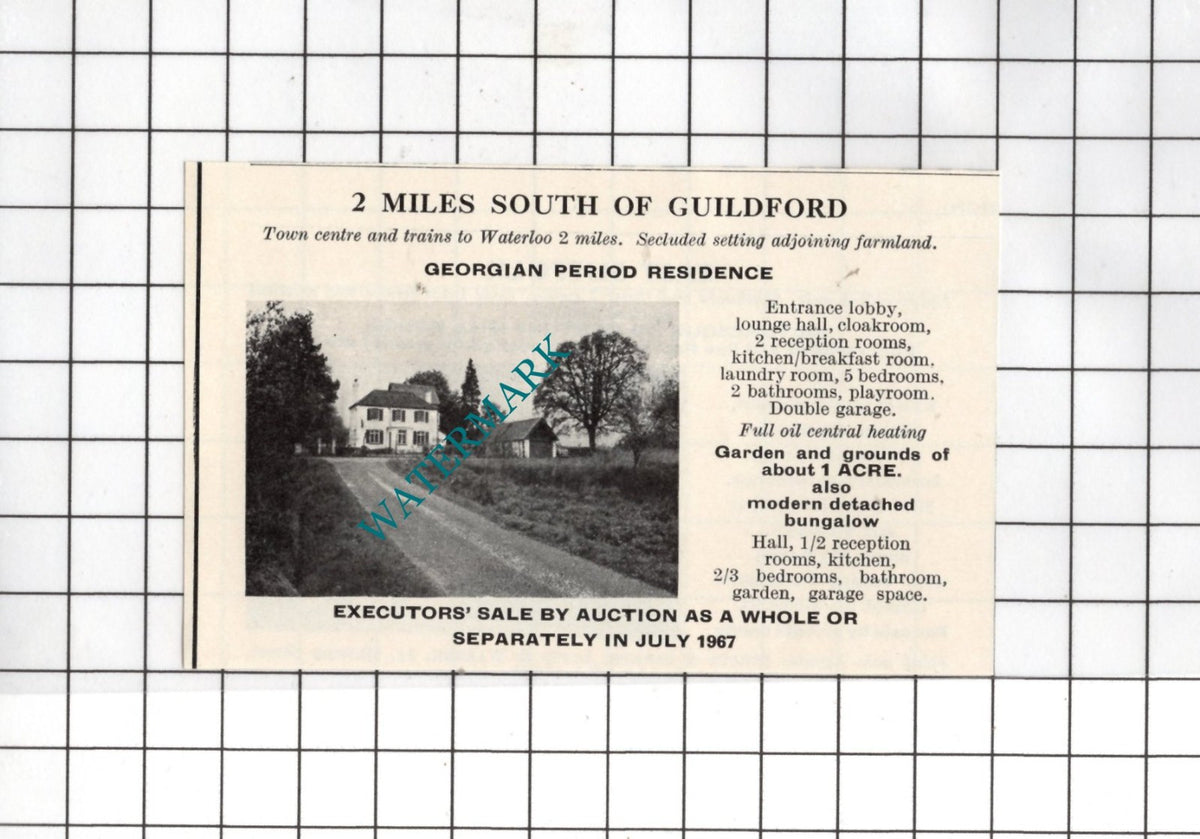 Guildford Surrey  -  Small House Sale Advert - 1967
