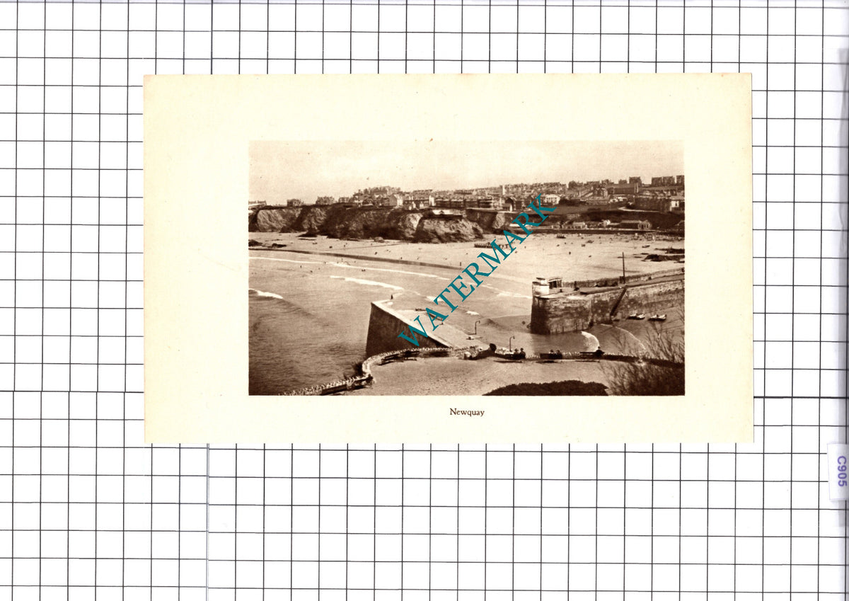 Newquay Cornwall - 1930 Cutting / Print