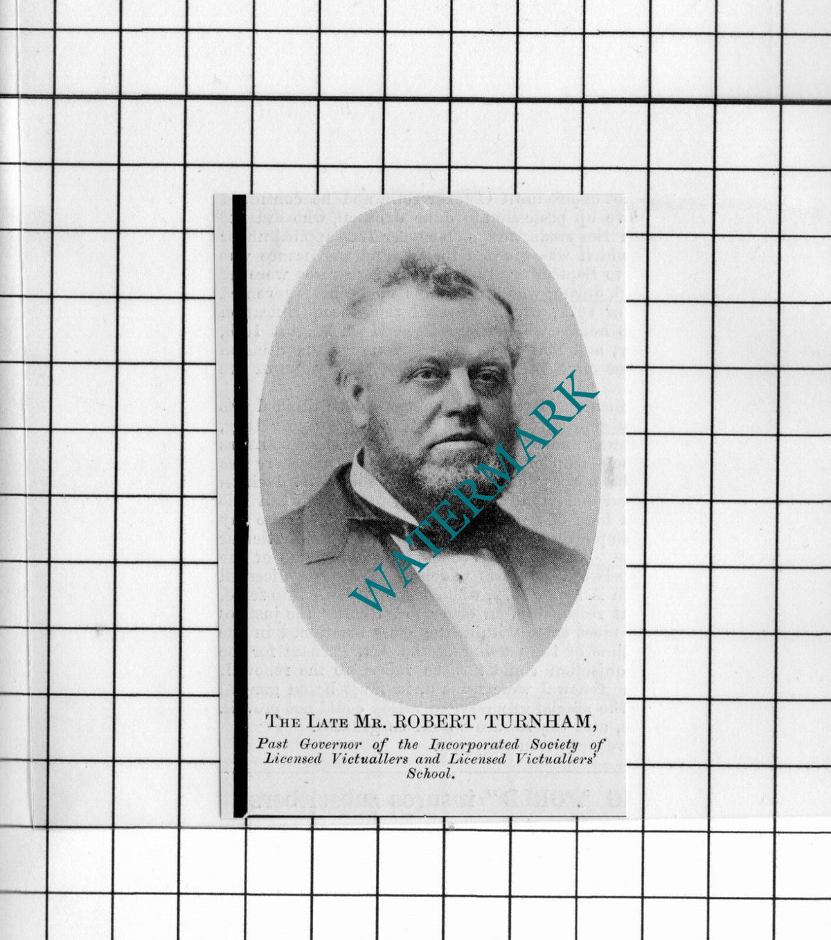 Mr Robert Turnham Licenced Victuallers  - 1902 Small Cutting