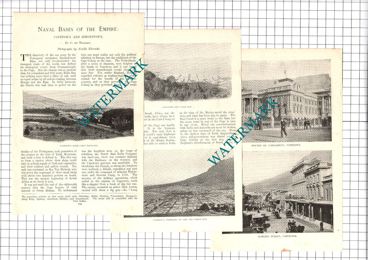Capetown Naval Base Simonstown - 1907 Article / Print