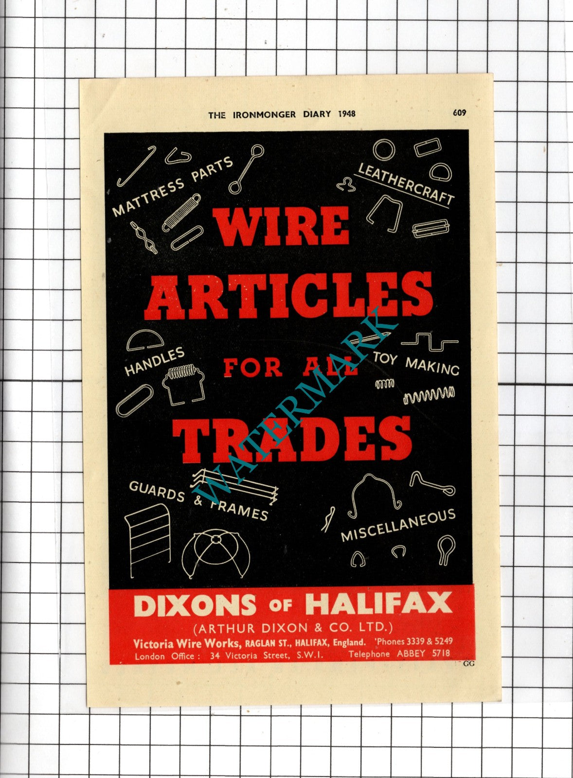 Dixons Of Halifax Arthur Dixon  D Powis & Sons Sparkbrook Birmingham 1948 Advert