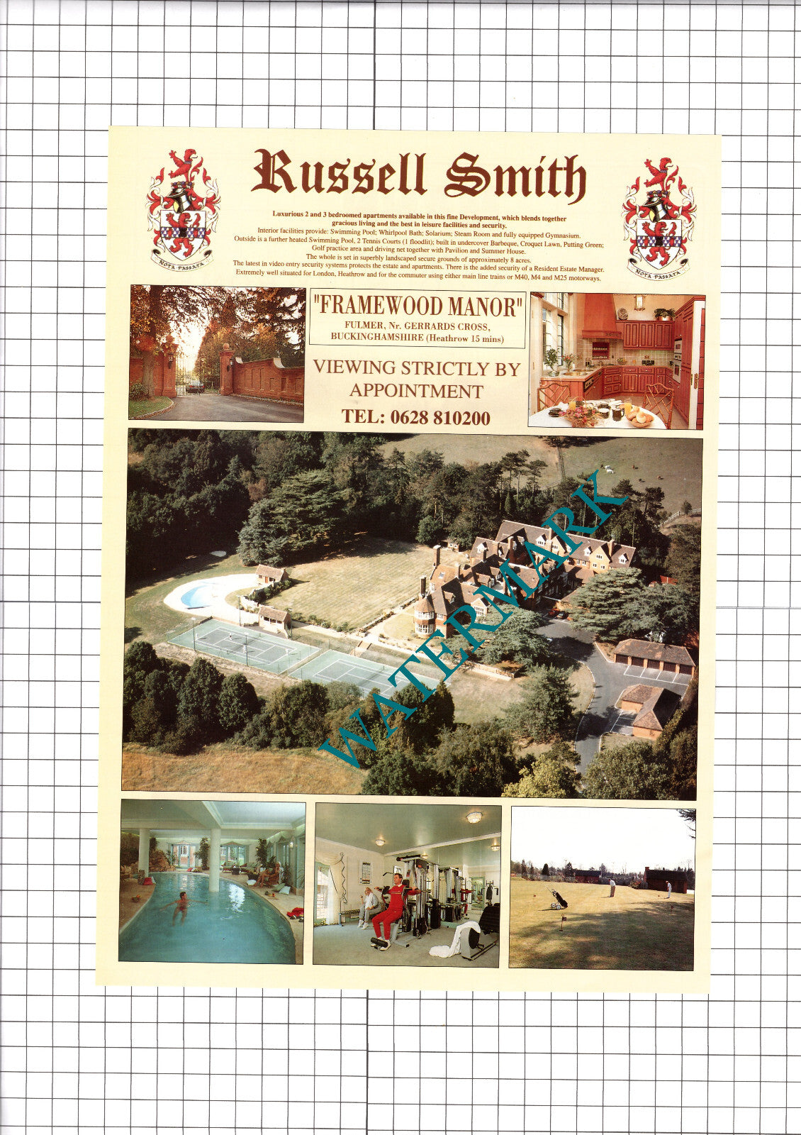 Framewood Manor Fulmer Buckinghamshire Sale Advert - 1991 Clipping / Print