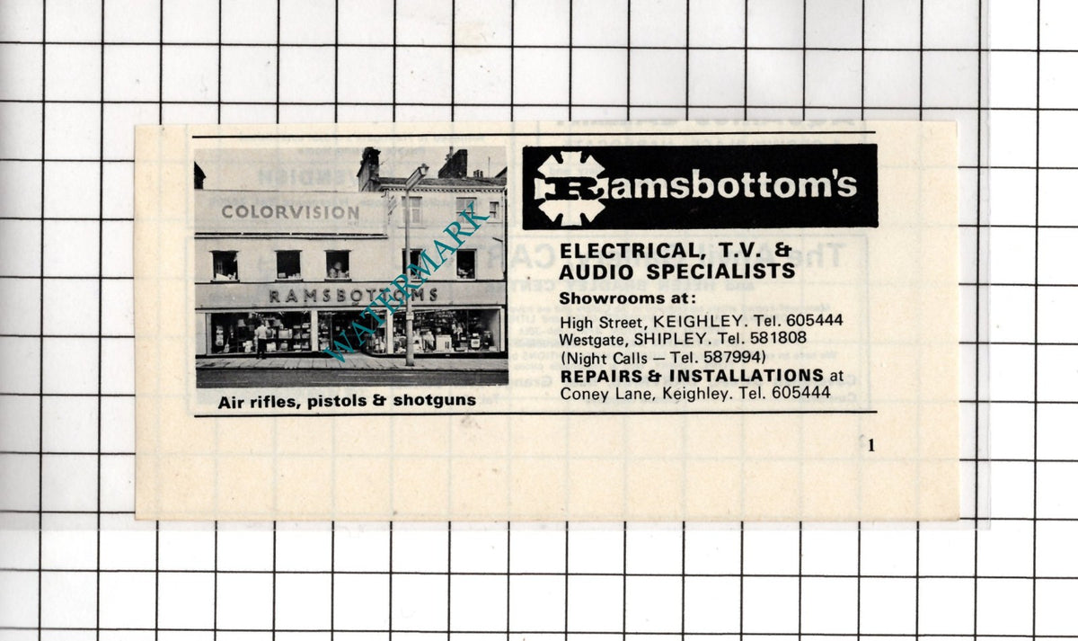 Ramsbottom's Keighley Yorkshire  - 1979 SMALL Advert