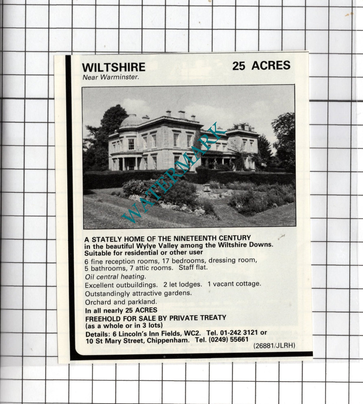 Warminster Wiltshire  - 1980 House Sale Advert