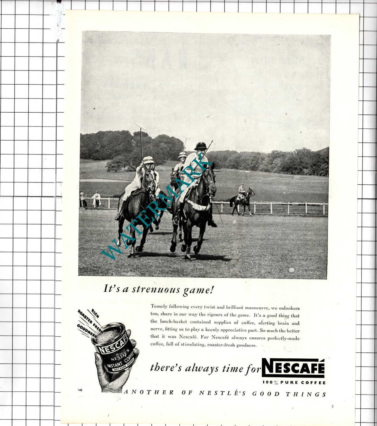 Nescafe Coffee Polo Game - 1956 Advert