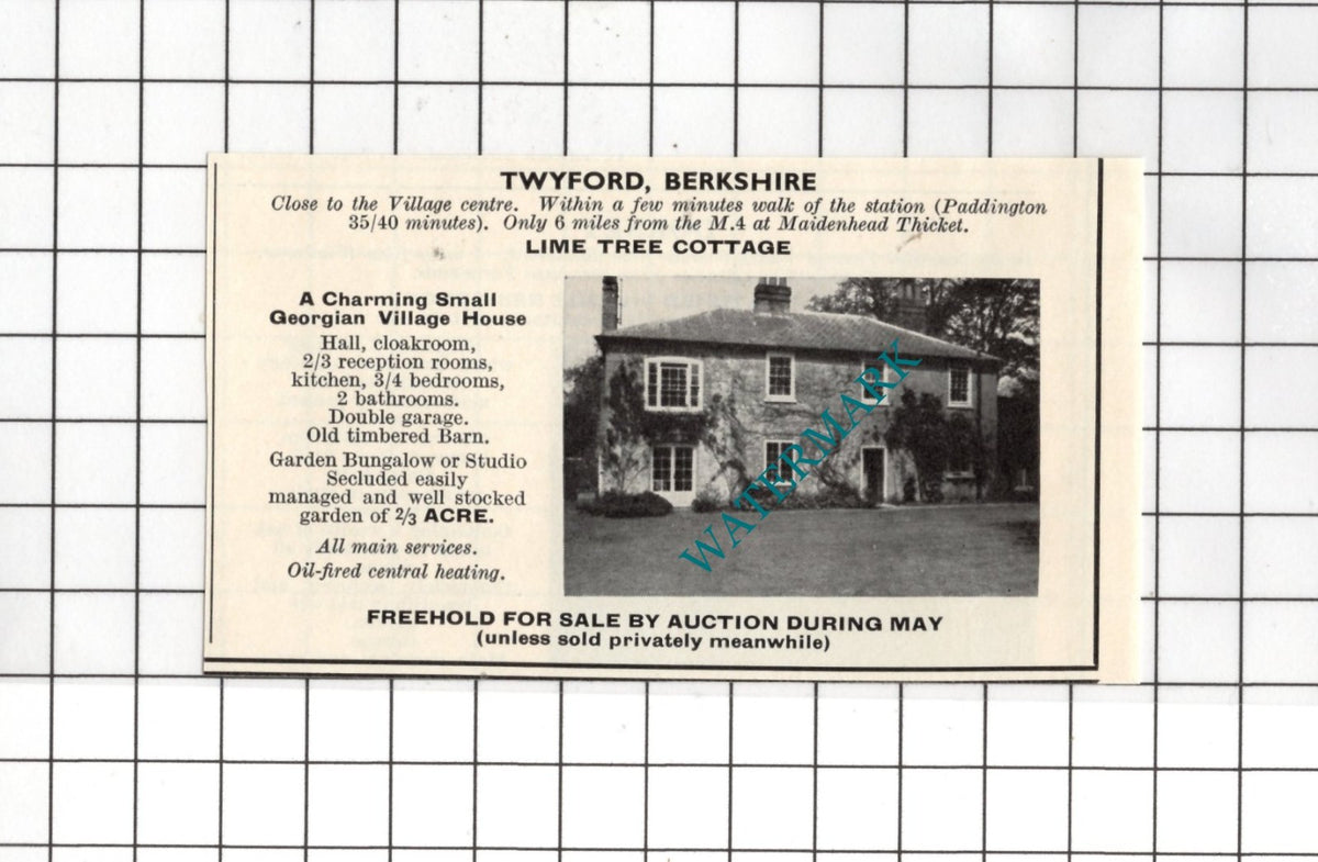 Lime Tree Cottage Twyford Berkshire SMALL House Sale Advert - 1967