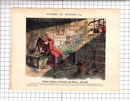 Hengist and Horsa  - c.1921 Book Print