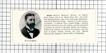 Charles Houghton Brown / Edmund Hamilton Burton Lee Park Lodge - c.1905 Clipping