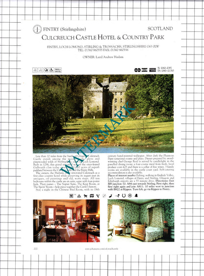 Garvock House Hotel Transy  / Culcreuch Castle Fintry Advert- c.2001 Cutting