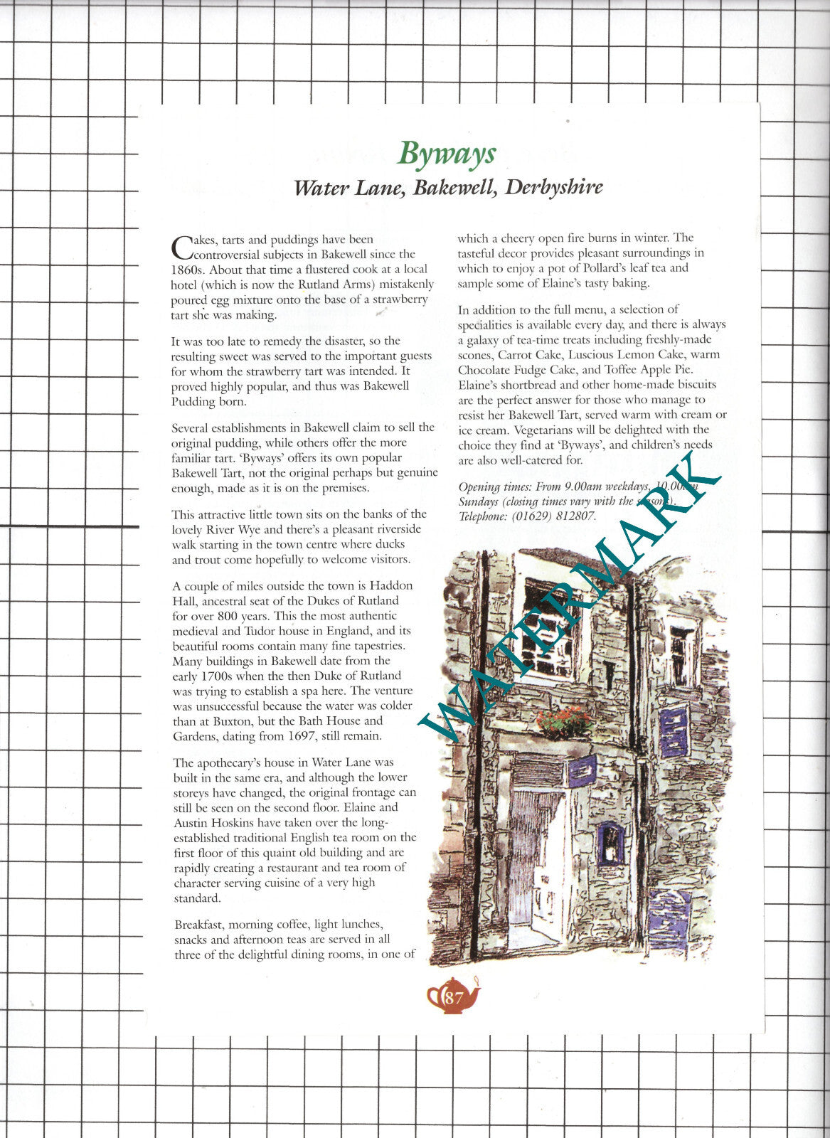 Byways Bakewell Derbyshire / Beresford Tea Room Hartington  - c.2001 Advert