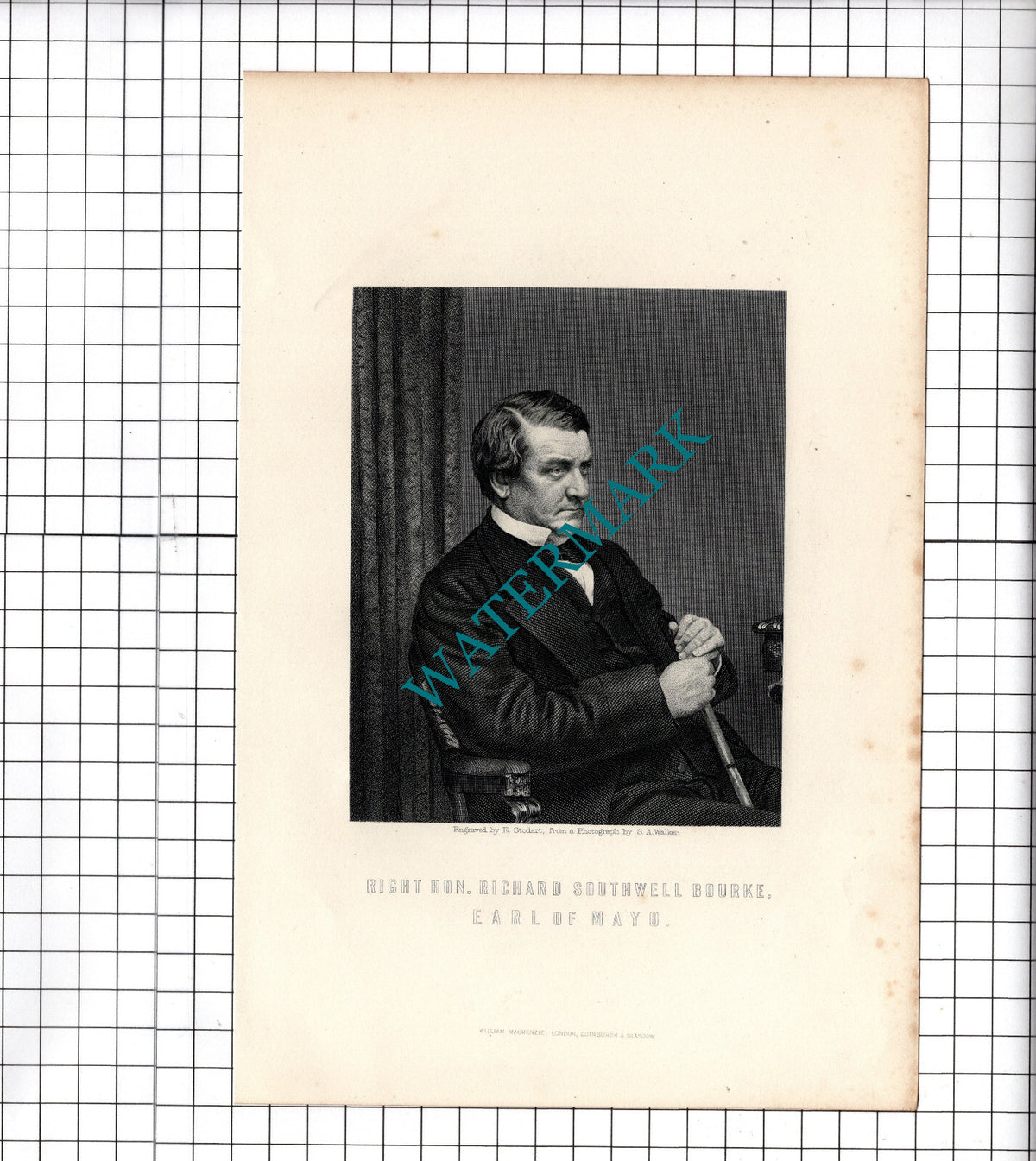 Right Hon Richard Southwell Bourke Earl Of Mayo    - c.1881 Print