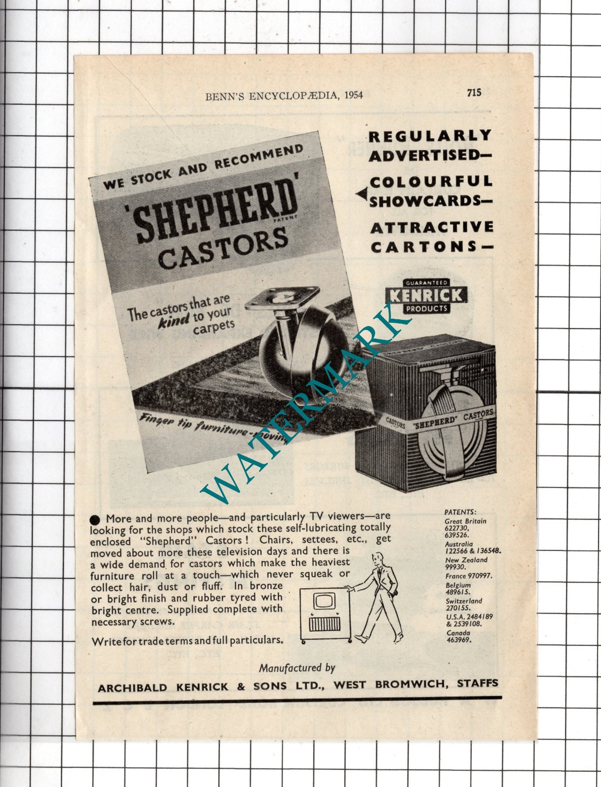 W A Hudson Ltd London  / Archibald Kenrick & Sons Ltd West Bromwich  1954 Advert