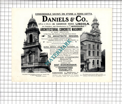 HH Martyn & Co Ltd Cheltenham / Daniels & Co Lincoln Capital Bank - 1903 Advert