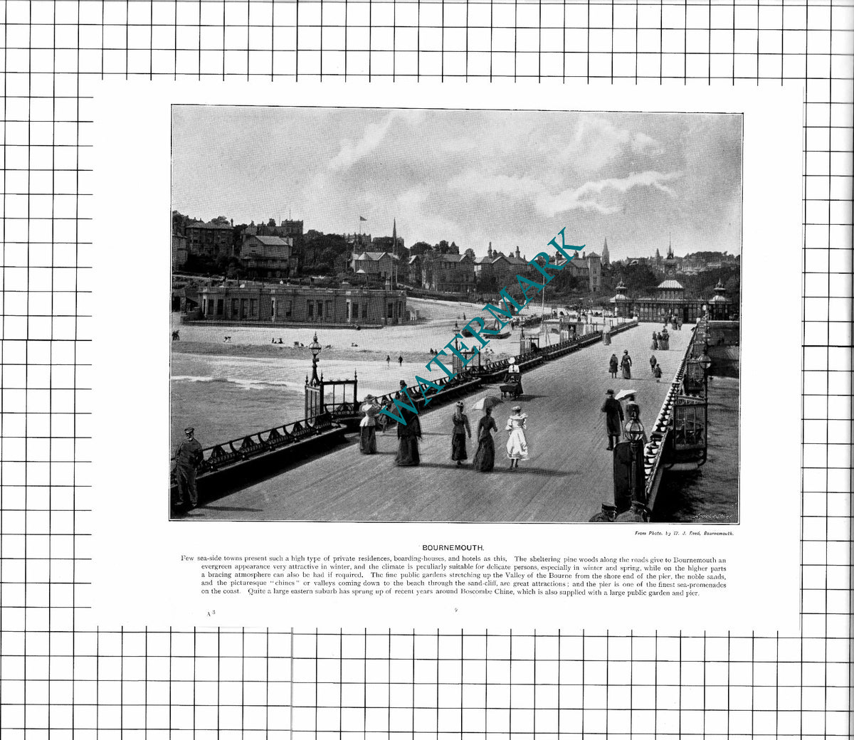 Bournemouth Pier Dorset / Stonehenge   - c.1900 Cutting/ PRINT