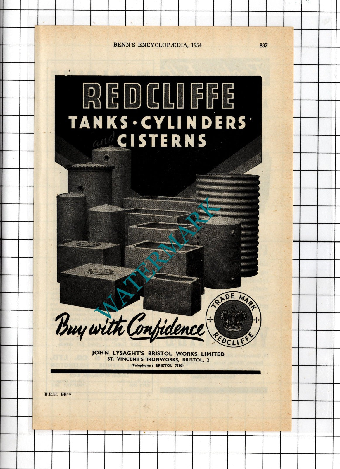 John Lysaght's Bristol Works Ltd St Vincent's Ironworks Redcliffe - 1954 Advert