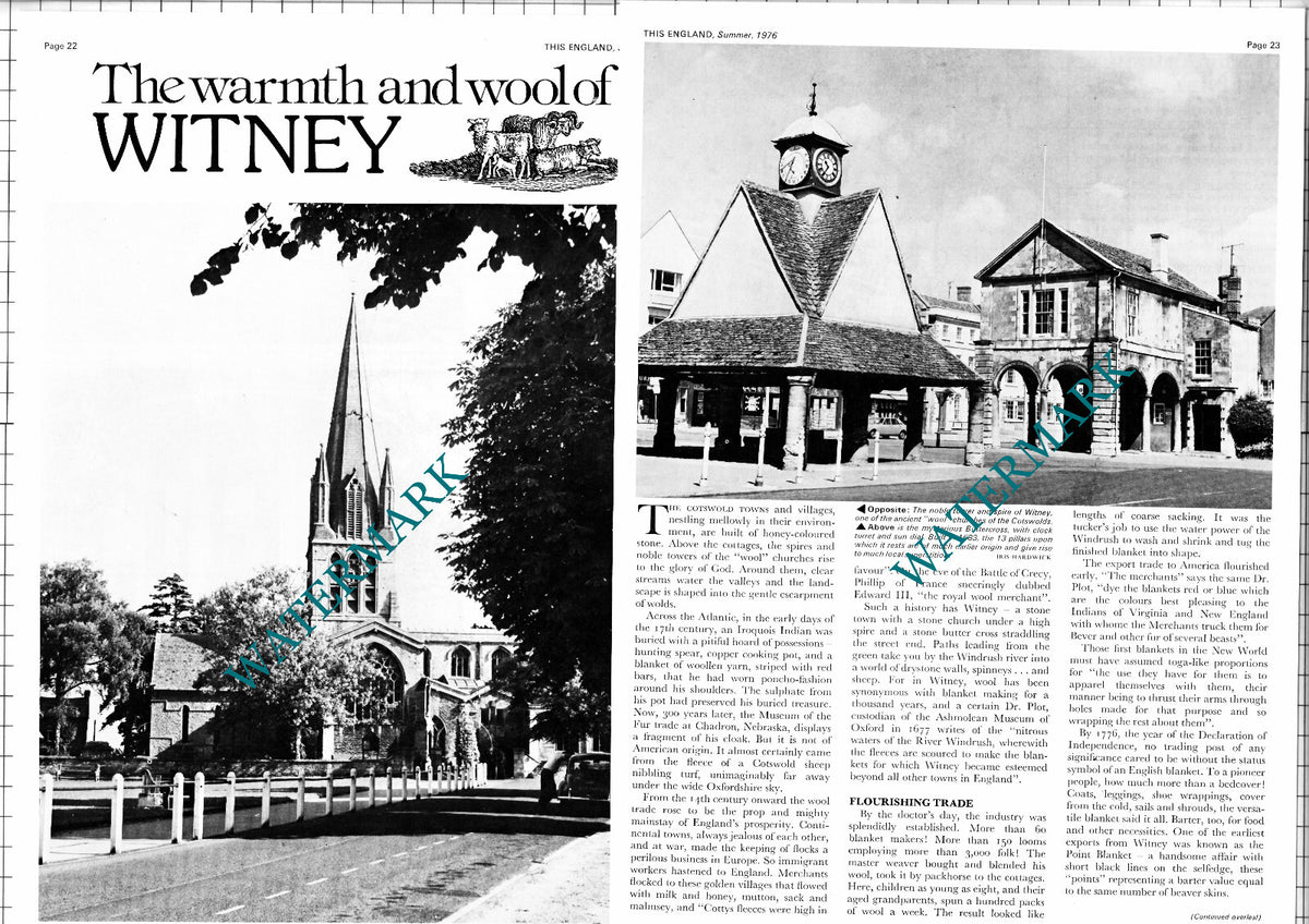 Witney Gloucestershire Wool Trade   - 1976 Article / Print