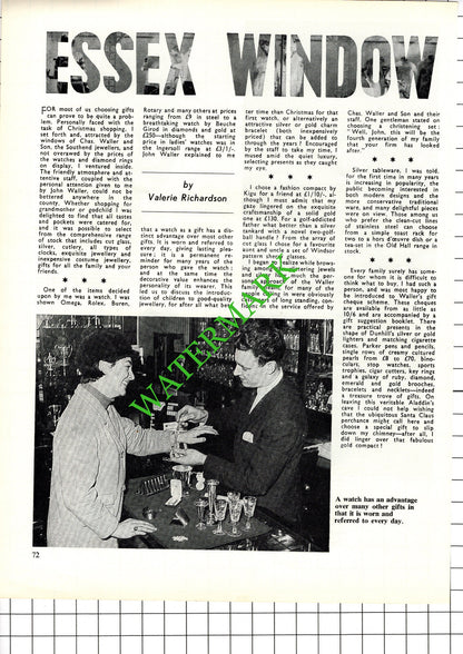 Chas Waller and Son Southend Essex  Jewellers- 1968 Article