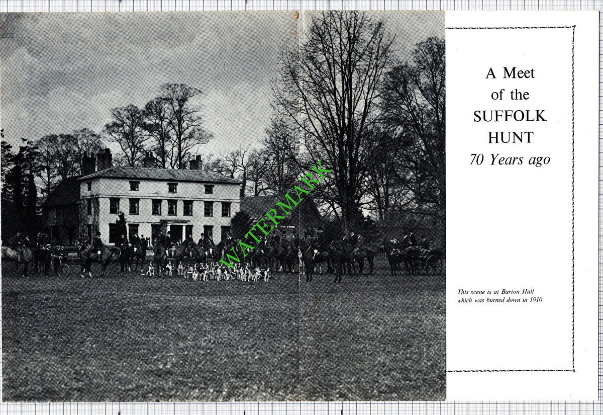 The Suffolk Hunt Barton Hall Jack Pickford Rushbrooke Arms -  1975 Article