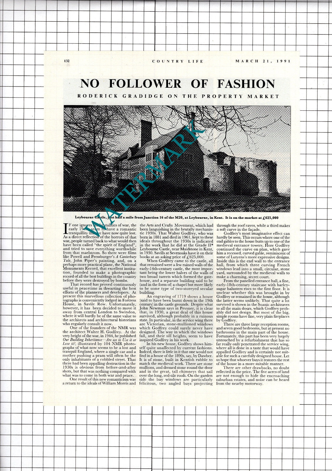 Leybourne Castle Maidstone Kent - 1991 Article