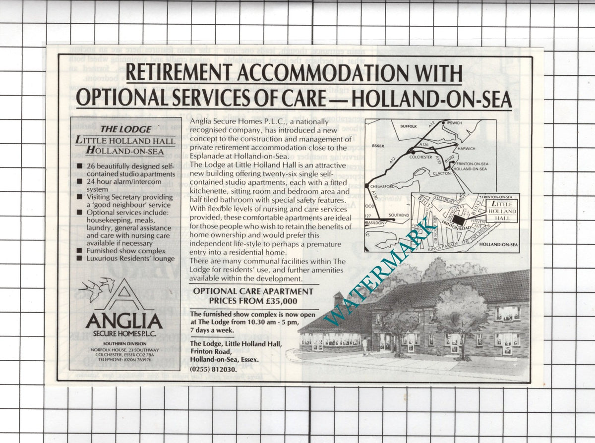 The Lodge Little Holland Hall Holland-on-Sea Essex Advert - 1988 Clipping